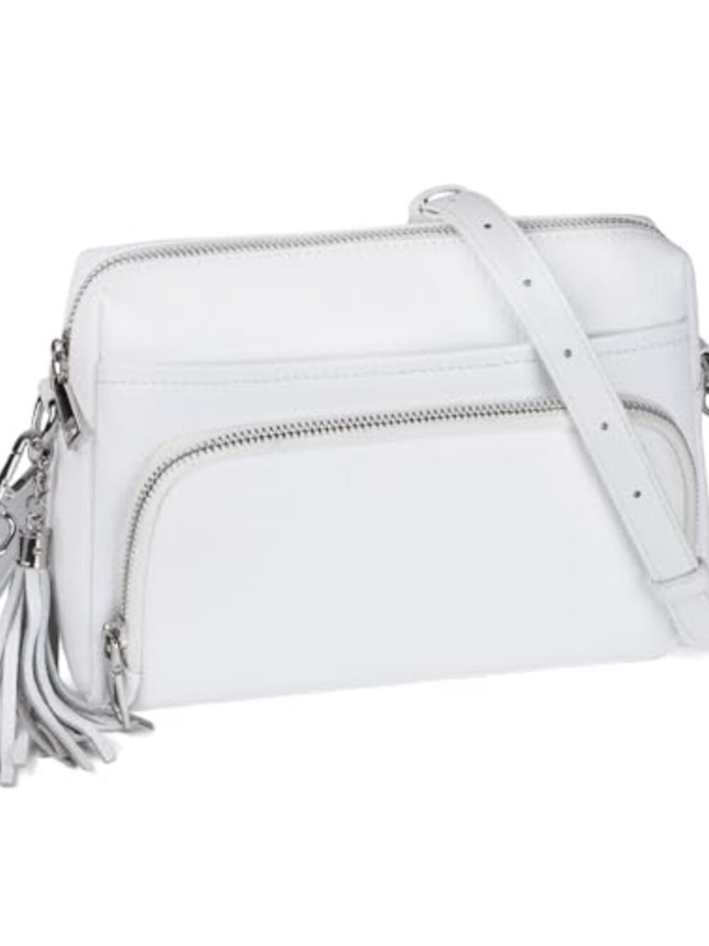 Genuine Leather Crossbody Purse RFID Wallet Adjustable Strap Tassel